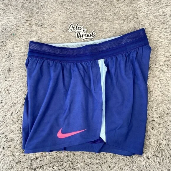 Nike Pro Elite 2 Brief-Lined USA Running Shorts Size Small Men Blue DX8988-455